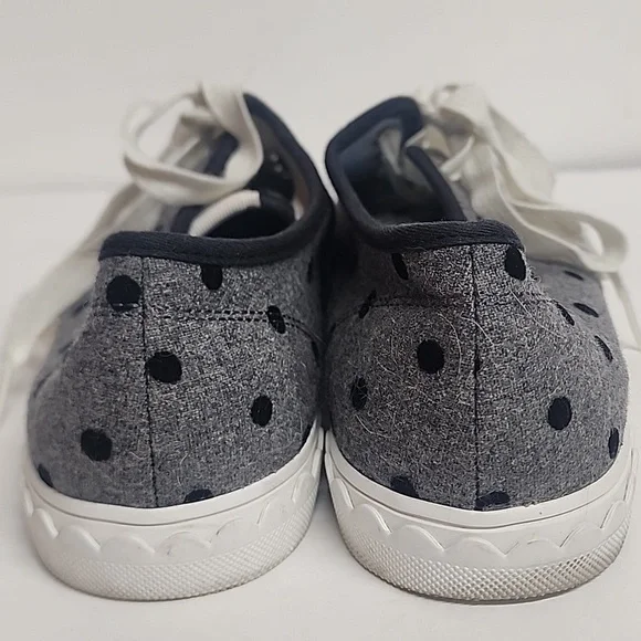 Kate Spade Vale Gray and Black Polka Dot Lace-up Size 9B Sneakers - Picture 4 of 12